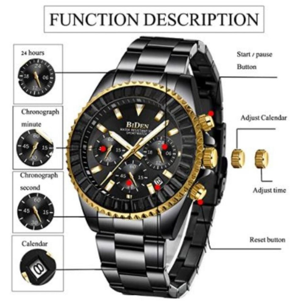 Stainless Steel Chronograph Casual Wrist Watch - Picture 6 of 6